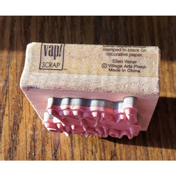 Holiday Christmas Happy Holidays Script Vap Scrap Wood Mounted Rubber Stamp - Picture 5 of 8